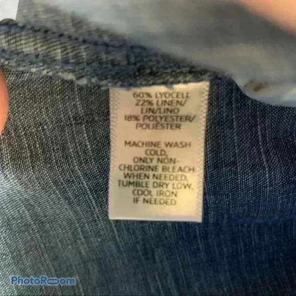 LOFT Soft Denim Color Blouse - Picture 3 of 4